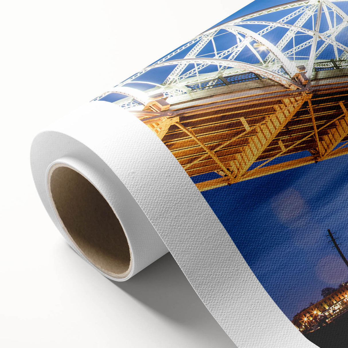 Art Deco style poster of Nashville skyline in pastel colors on rolled canvas, ideal for nursery wall art.