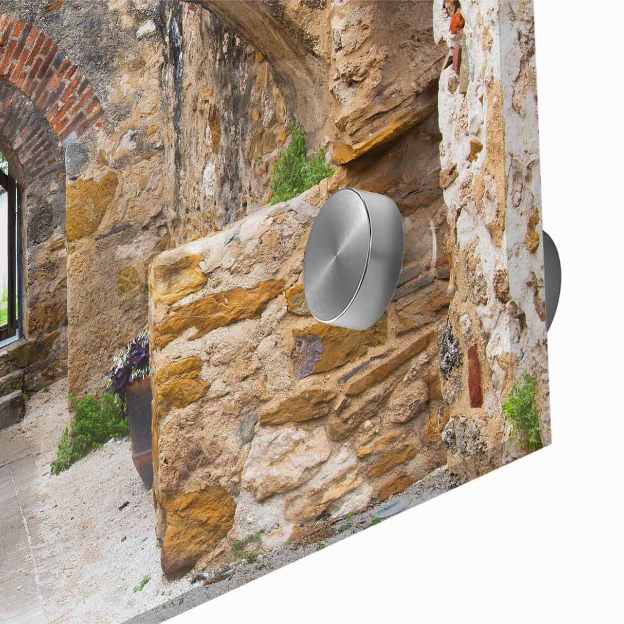 Large abstract wall art depicting San Antonio scenery in mid-century modernist style on acrylic glass.