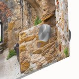 Large abstract wall art depicting San Antonio scenery in mid-century modernist style on acrylic glass.