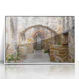 Art deco style poster of San Antonio skyline in muted blue tones on framed acrylic, ideal for modern nursery wall art.