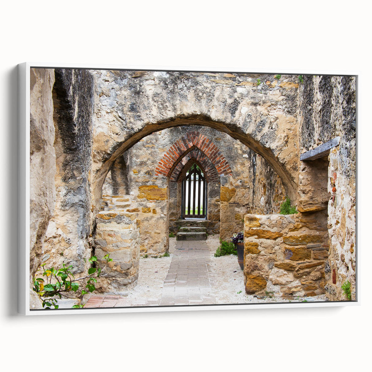 Vintage poster art of San Antonio skyline in colorful hues on a large framed canvas, ideal for living room decor.