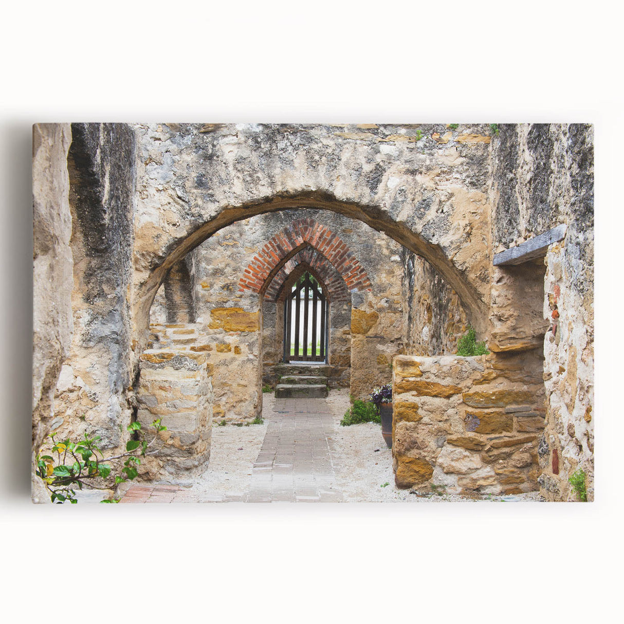 Black and white stretched canvas of San Antonio skyline, ideal for kitchen wall art.