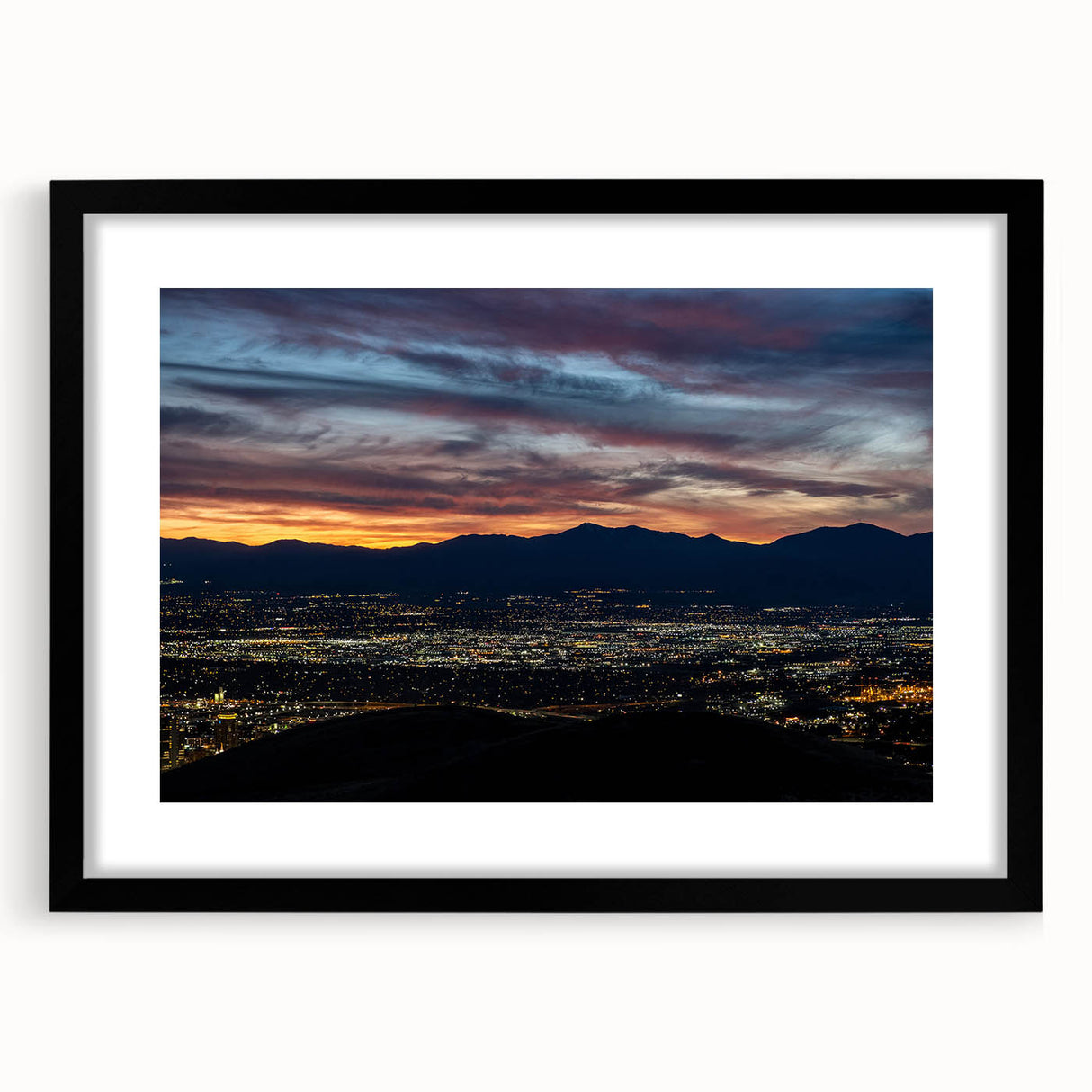 Abstract art print of Salt Lake City in vibrant colors on a textured, extra large canvas, ideal for living room decor.