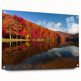 Acrylic print of a large abstract wall art depicting Virginia scenery in cool blue tones.