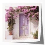 Extra large wall art print of a Greek door architecture in glossy finish, ideal for art wall dining room or classy bathroom.