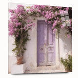 Acrylic glass print of a large abstract depiction of a Greek door in neutral tones, ideal for bedroom or dining room art.