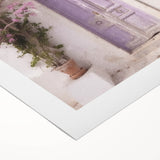 Art deco poster featuring a Greek door design in muted earth tones on rolled canvas, suitable for dining room decor.