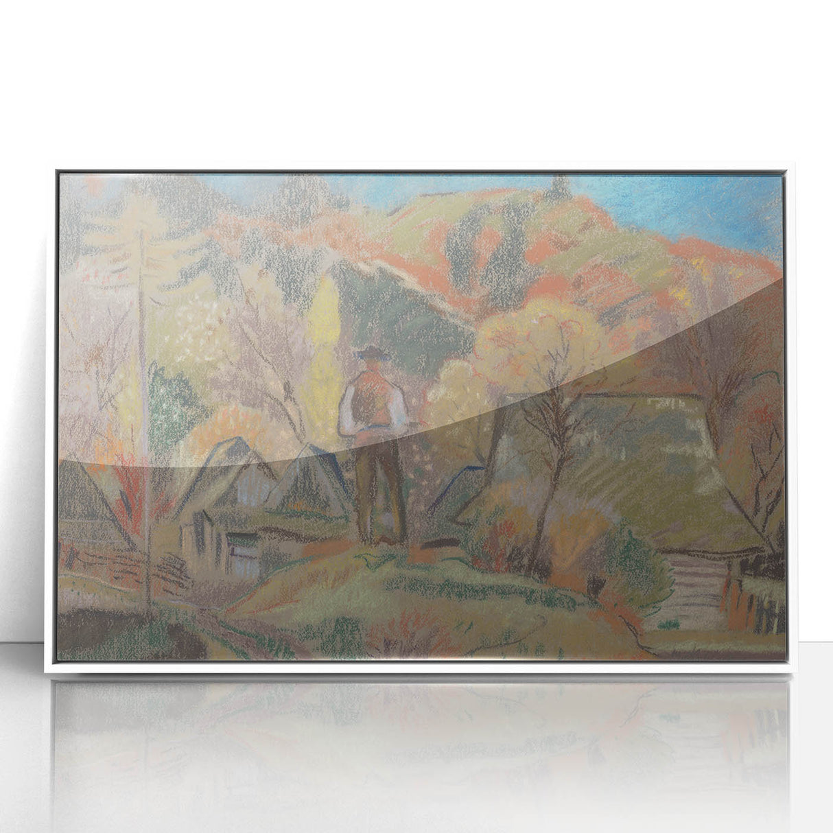 Expressionist Village Landscape - Modern Expressionism Wall Art Print