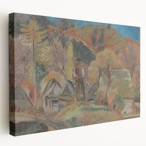 Expressionist Village Landscape - Modern Expressionism Wall Art Print