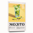 Large abstract wall art on acrylic glass depicting vibrant, multicolored food and drink motifs.
