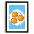 Extra large framed abstract art print featuring colorful, textured fruits, ideal for living room decor.