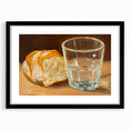 Extra large abstract art print of colorful pastries in a black frame, ideal for living room decor.