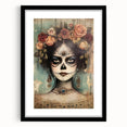 Floral Sugar Skull Woman – Día de los Muertos Wall Art