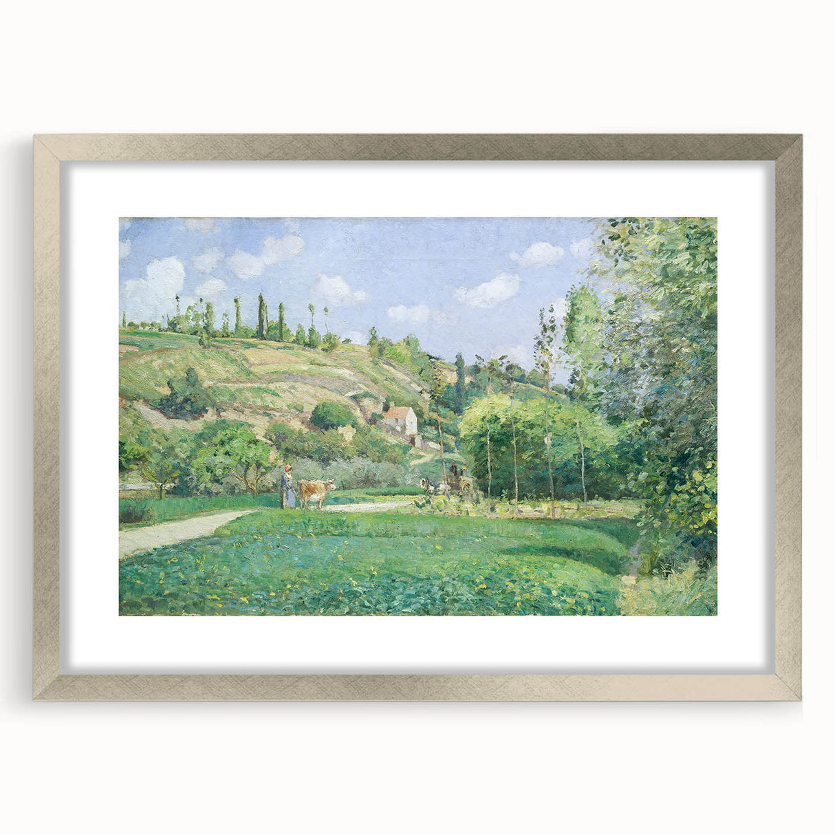 A Cowherd at Valhermeil - Impressionist Landscape by Camille Pissarro
