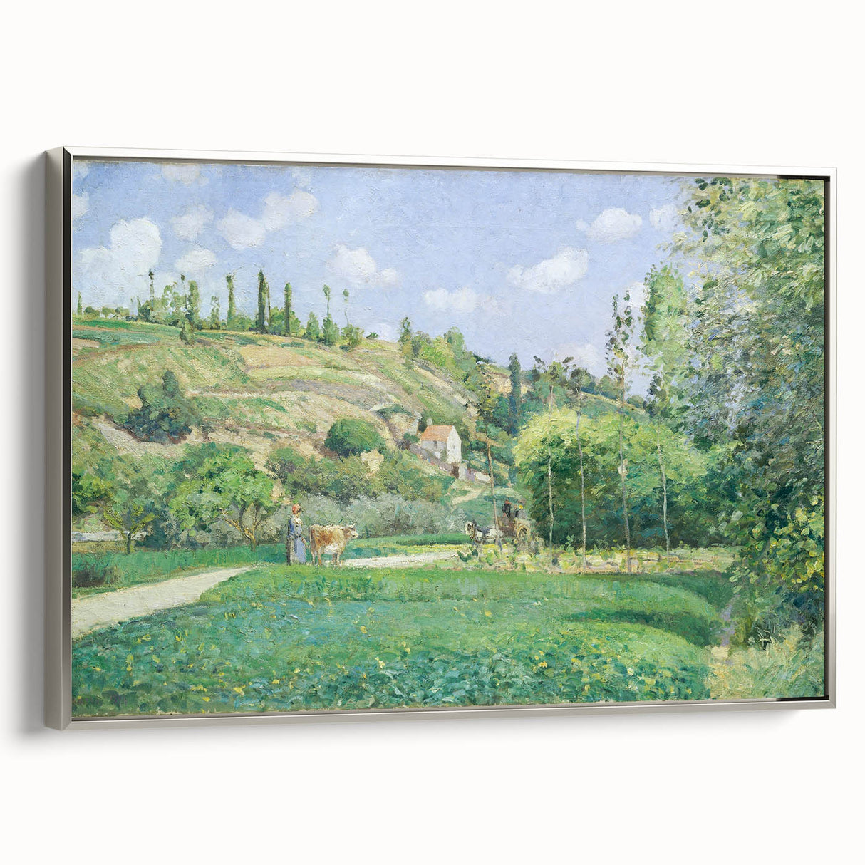 A Cowherd at Valhermeil - Impressionist Landscape by Camille Pissarro