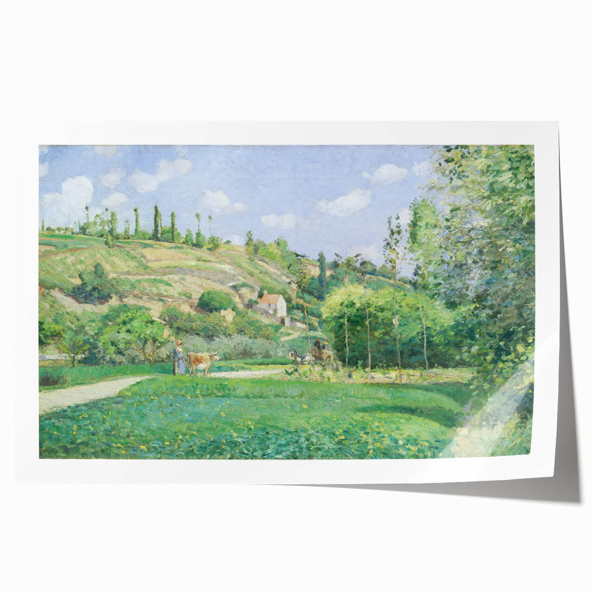 A Cowherd at Valhermeil - Impressionist Landscape by Camille Pissarro