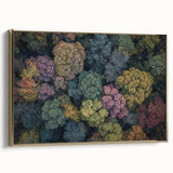 Framed landscape canvas artwork showcasing a serene gold-toned design, elegantly displayed from the side. Ideal for modern home decor, adding a touch of sophistication.