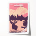 Alaska Retro Travel Poster | Vintage Moose Mountain Print
