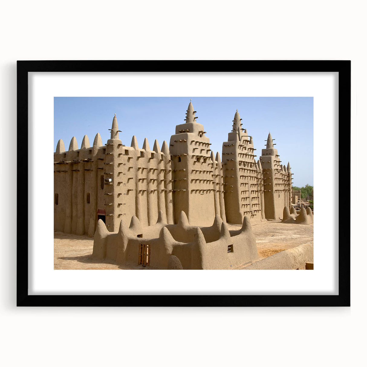 Abstract art print of African scenery in vibrant colors on a textured, extra large canvas, ideal for living room decor.