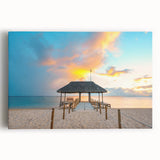Black and white photograph of Mauritius landscape on large stretched canvas, ideal for kitchen wall art.