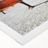 Art deco poster of a Namibian landscape on rolled canvas, featuring muted earth tones, ideal for dining room decor.