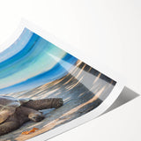 Extra large rolled print of line art flowers with muted earth tones, ideal for large living room wall art.