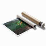 Extra large rolled print of the Great Wall of China in muted earth tones.