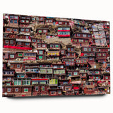 Acrylic print of a Tibetan landscape in muted earth tones, ideal for dining room decor.