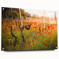 Large abstract wall art of Asian scenery on acrylic glass, with a palette of earth tones.