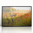 Large abstract wall art depicting a dynamic Georgia landscape in muted earth tones, framed in black acrylic.