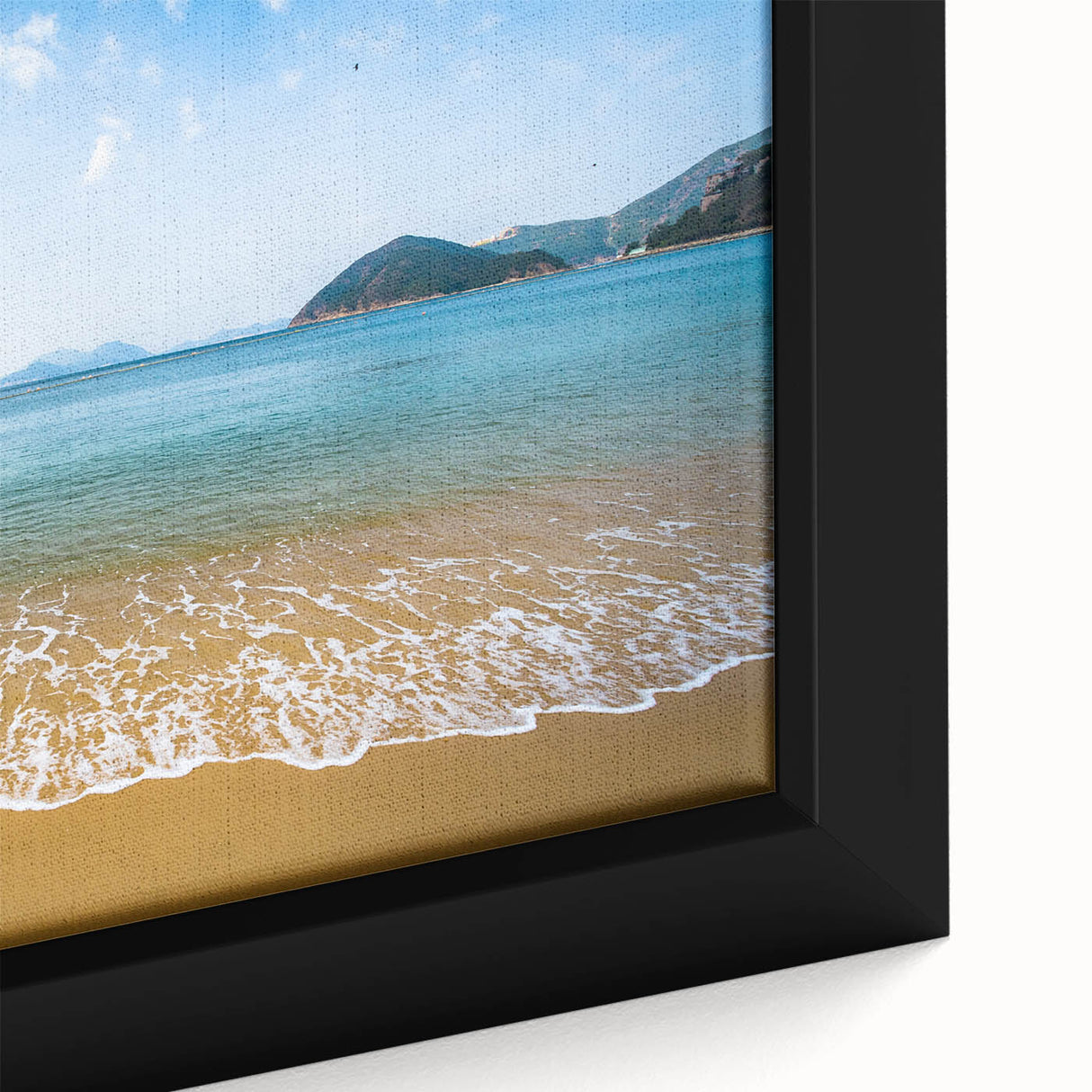 Framed canvas of Hong Kong skyline in black with colorful, textured details, suitable for large living room walls.