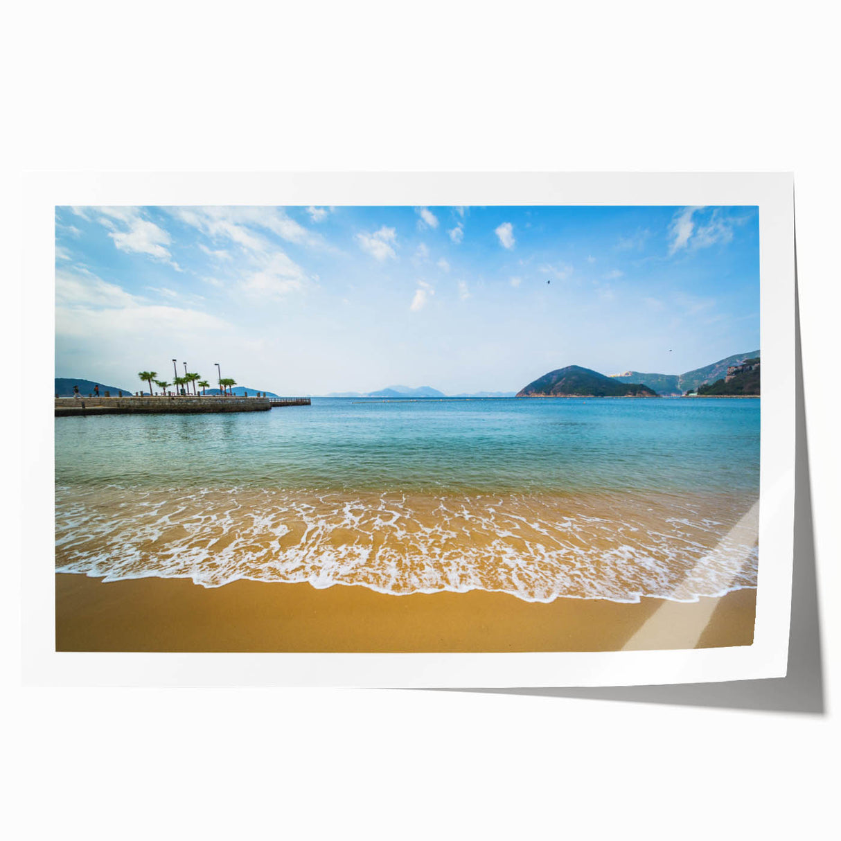 Extra large rolled canvas featuring a Hong Kong cityscape with vibrant twilight hues, ideal for art wall dining room.