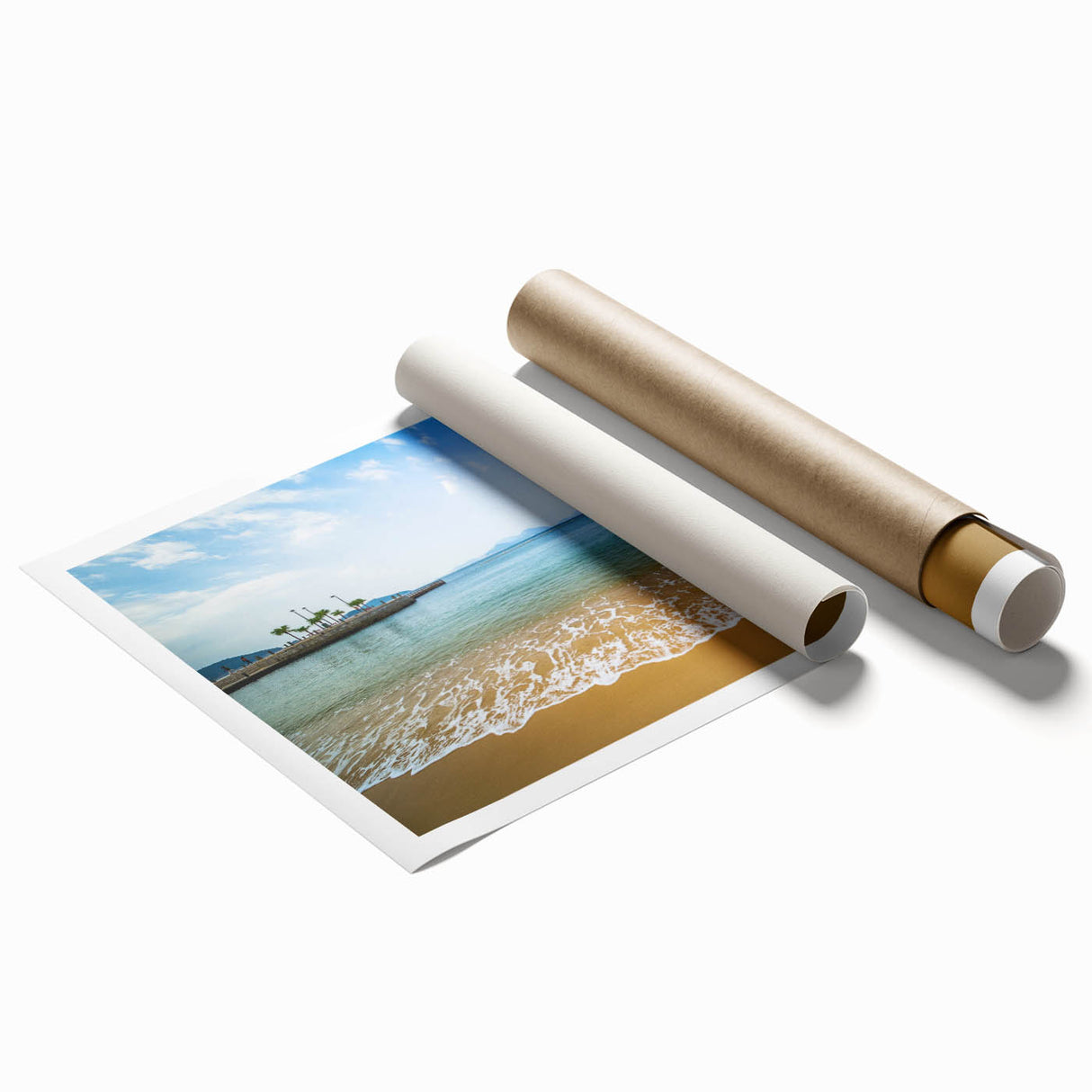 Extra large rolled print of Hong Kong skyline with vibrant twilight hues, ideal for classy bathroom wall art.