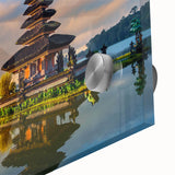 Large abstract wall art featuring a mid-century modernist style Indonesian scenery in acrylic, ideal for dining room art.