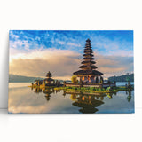 Black and white photo of an Indonesian rice terrace on stretched canvas, ideal for kitchen wall art.