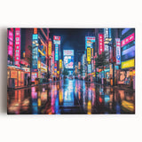 Black and white large art print of Tokyo skyline on stretched canvas, suitable for kitchen wall art.