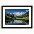 Extra large abstract art print featuring colorful, textured scenery of Pakistan on a black framed canvas.