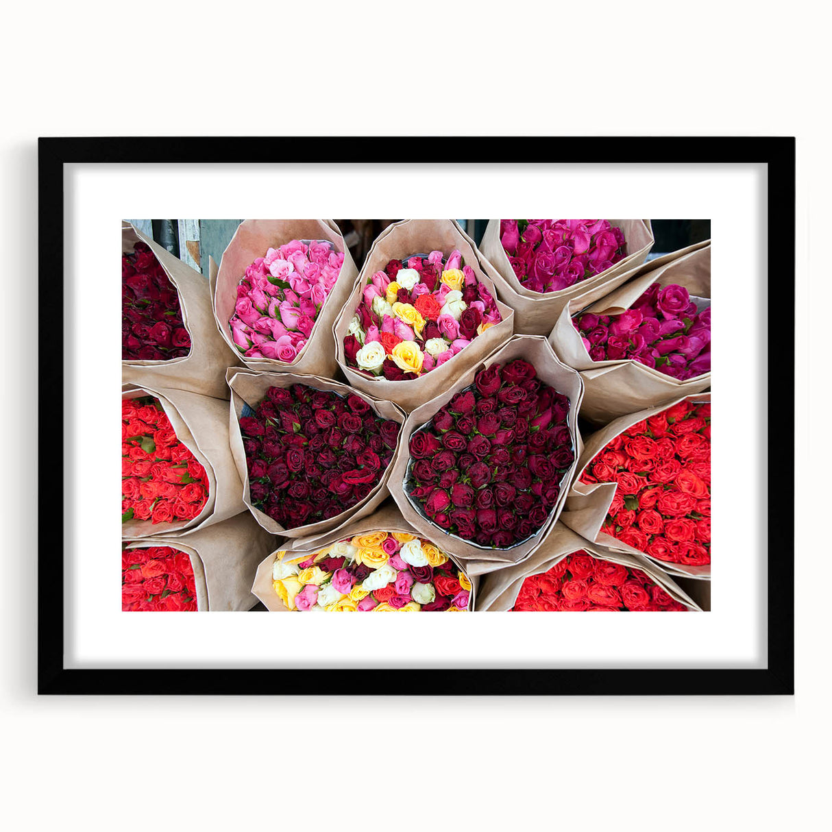 Extra large abstract art print of Bangkok skyline in vibrant, colorful hues on a textured canvas.