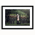 Extra large abstract art print featuring a colorful, textured depiction of a Thai landscape on a framed black mat.