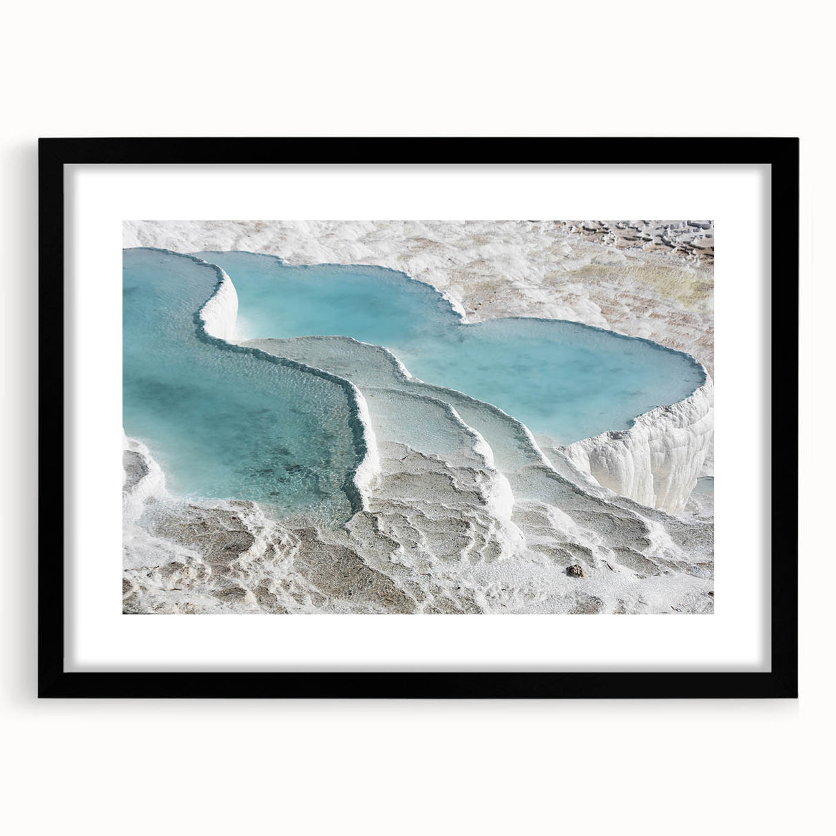 Extra large abstract art print depicting colorful, textured scenery of Turkey on a black framed canvas.