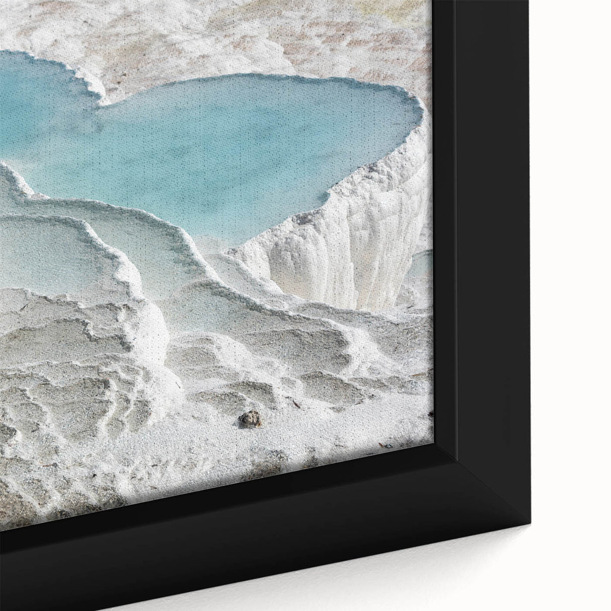 Extra large framed canvas of a textured, colorful Turkish landscape in black, ideal for living room decor.