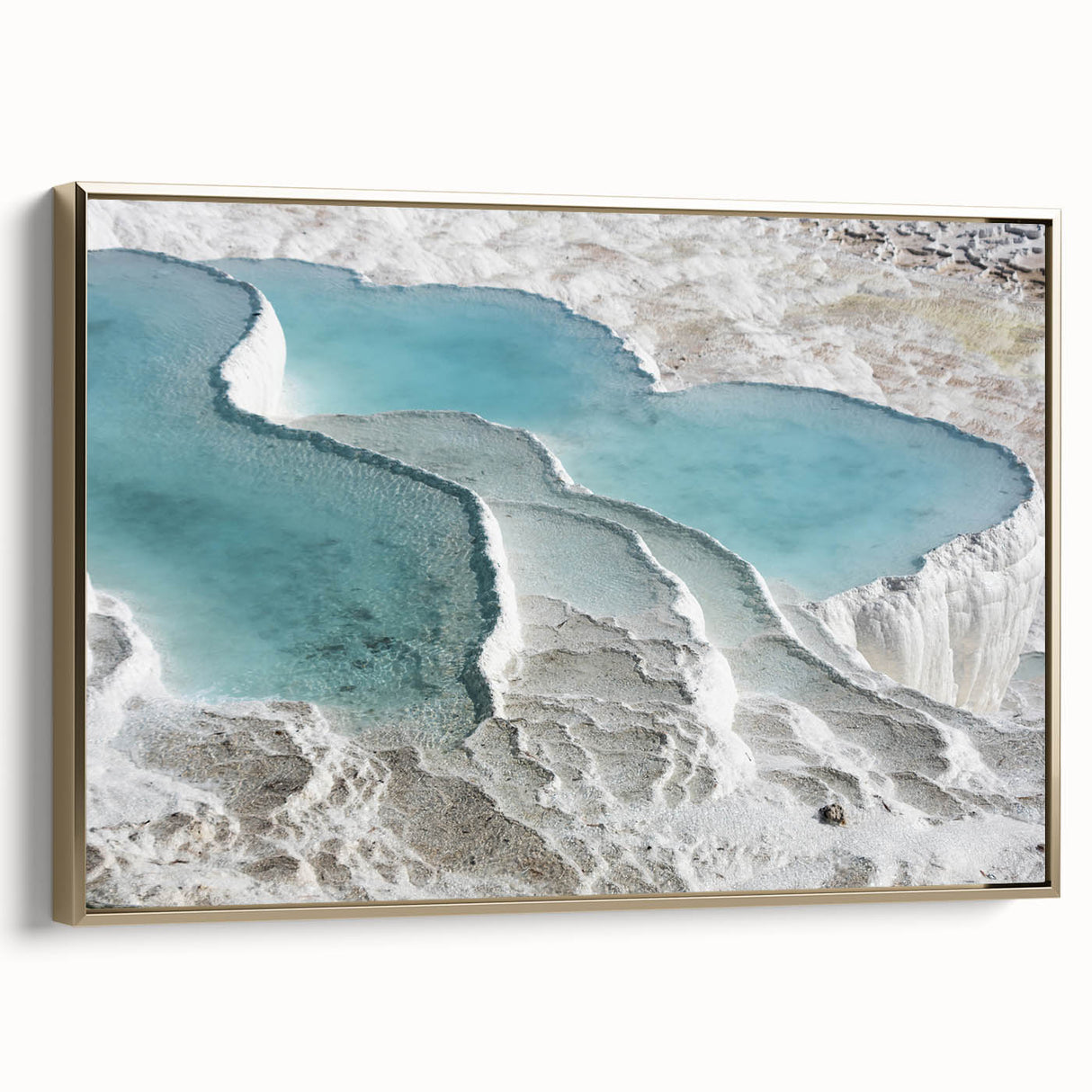 Framed canvas depicting a vintage-style Turkish landscape with muted gold and black tones, ideal for bedroom wall art.