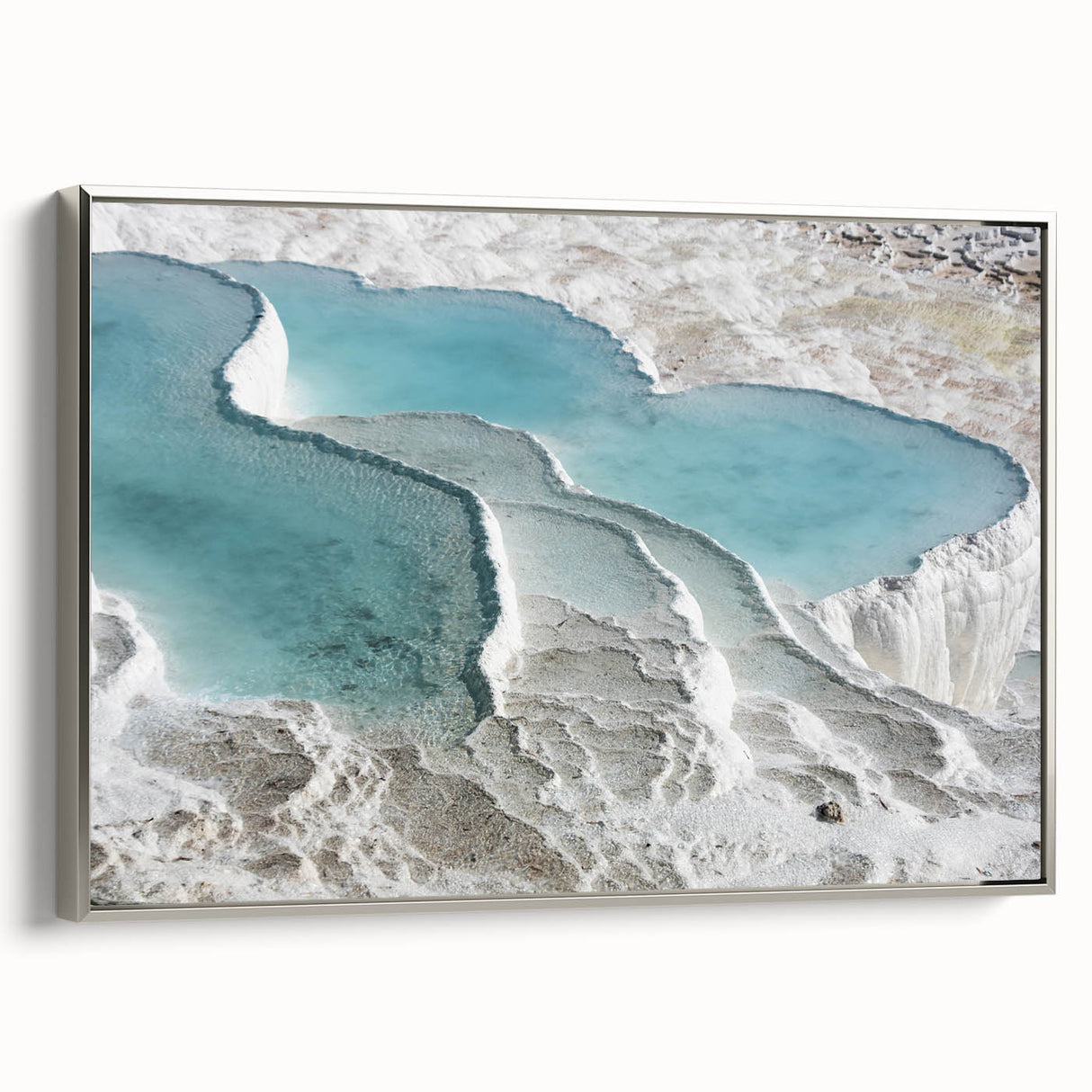 Framed canvas landscape art painting depicting a colorful Turkish scenery, ideal for enhancing a living room or office space.