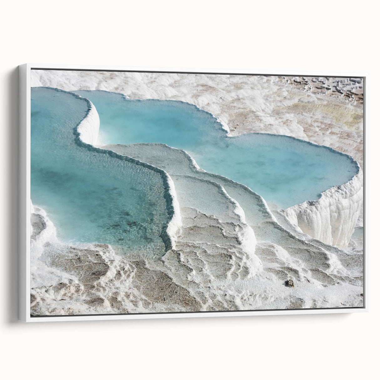 Vintage poster art of a scenic Turkish landscape on a framed canvas, featuring colorful art with black accents.