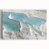 Large black and white stretched canvas of a Turkish landscape, ideal for kitchen wall art.