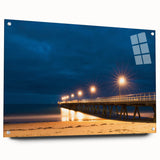 Acrylic print of a large abstract depiction of Adelaide scenery in muted earth tones.