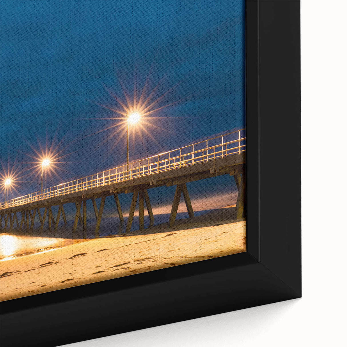Extra large framed canvas of a textured, colorful Adelaide scenery in black, ideal for living room decor.