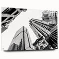 Acrylic print of a large abstract depiction of Brisbane, featuring vibrant blues and greens, ideal for dining room decor.