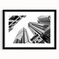 Extra large abstract art print of colorful, textured Brisbane scenery on a black framed canvas, ideal for living room decor.