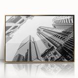 Mid-century modernist art depicting the Brisbane skyline in pastel shades on a framed acrylic print.